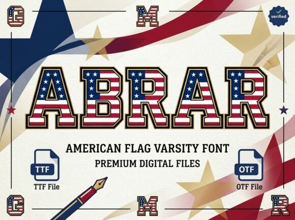 Abrar: A Bold Varsity Font with Patriotic Flair