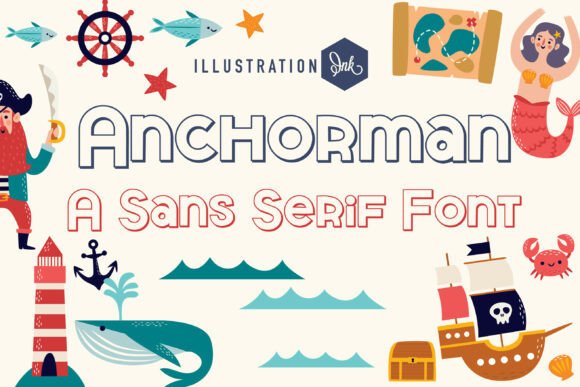Anchorman: A Bold 3D Sans Serif Font for Nautical Design