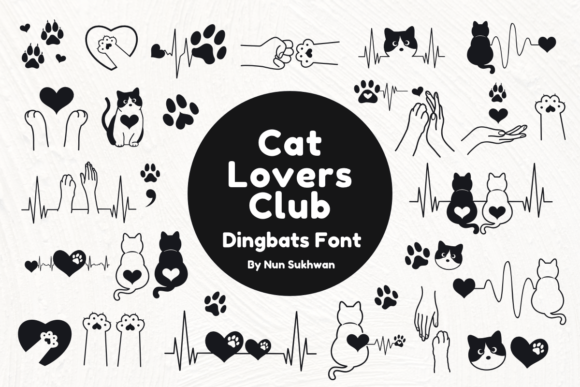 Cat Lovers Club: The Ultimate Feline Dingbats Font