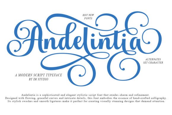 Discover the Artistry of the Andelintia Calligraphy Font