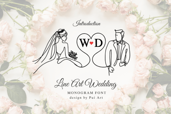 Elegant Line Art Wedding Monogram for Modern Branding