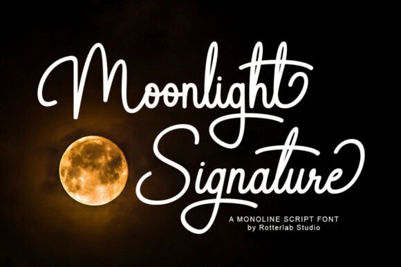 Moolight Signature: Elegant Monoline Script Font
