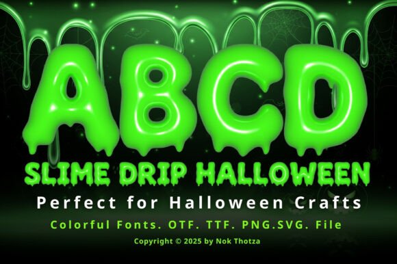 Slime Drip Halloween Font: Spooky 3D Gooey Typeface